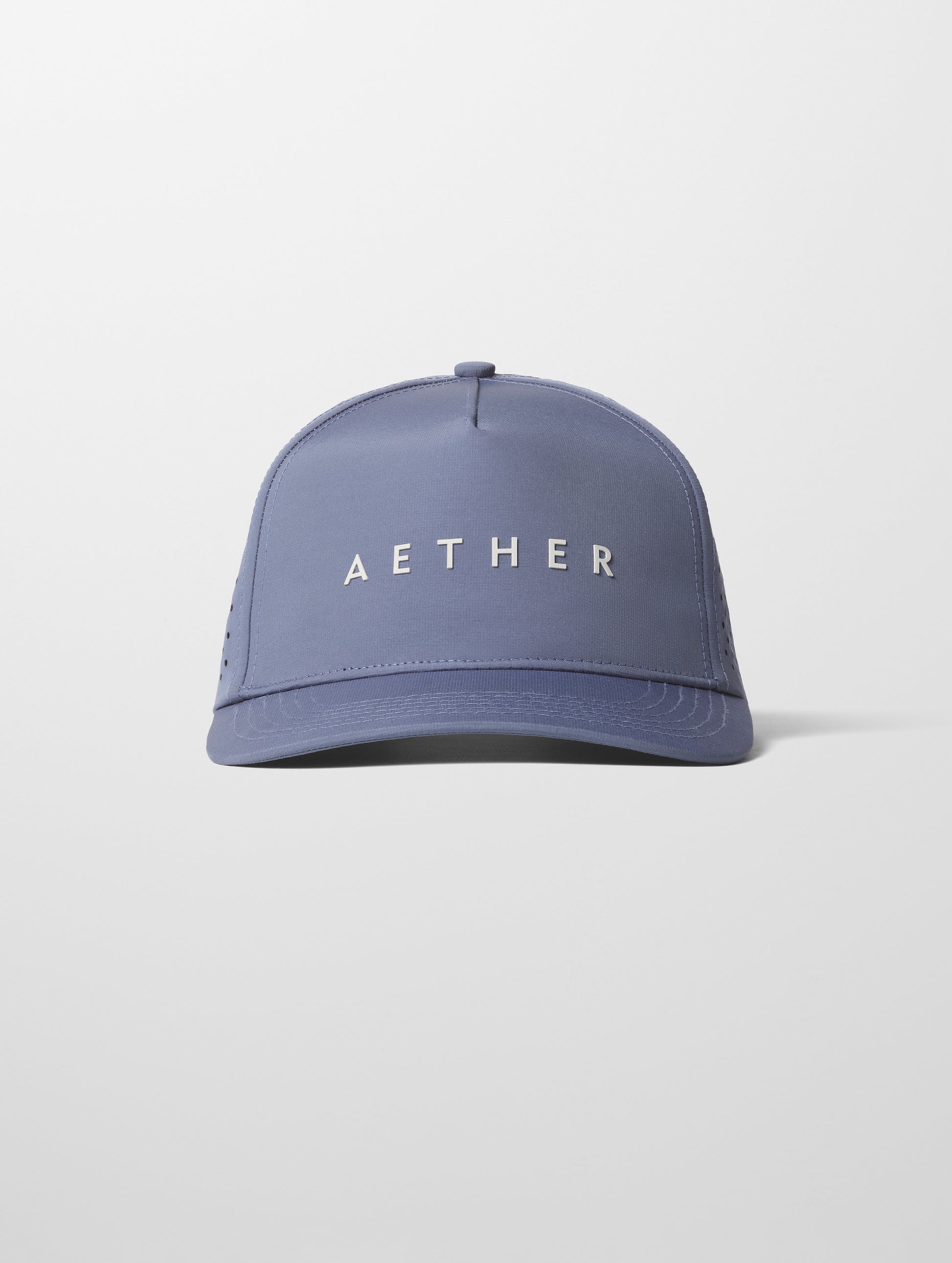 Front view of Adventure Mesh Hat in Portal Blue from AETHER Apparel.