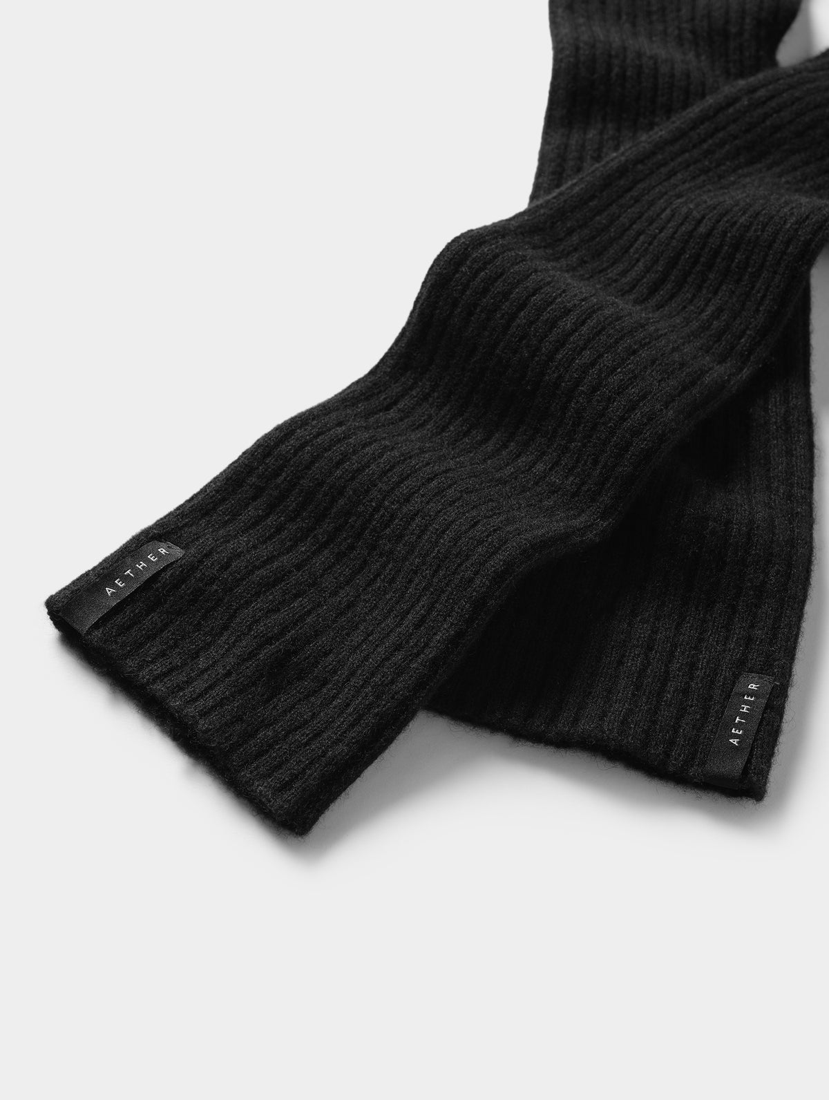 Astra Ribbed Sweater Gloves - Onyx Black