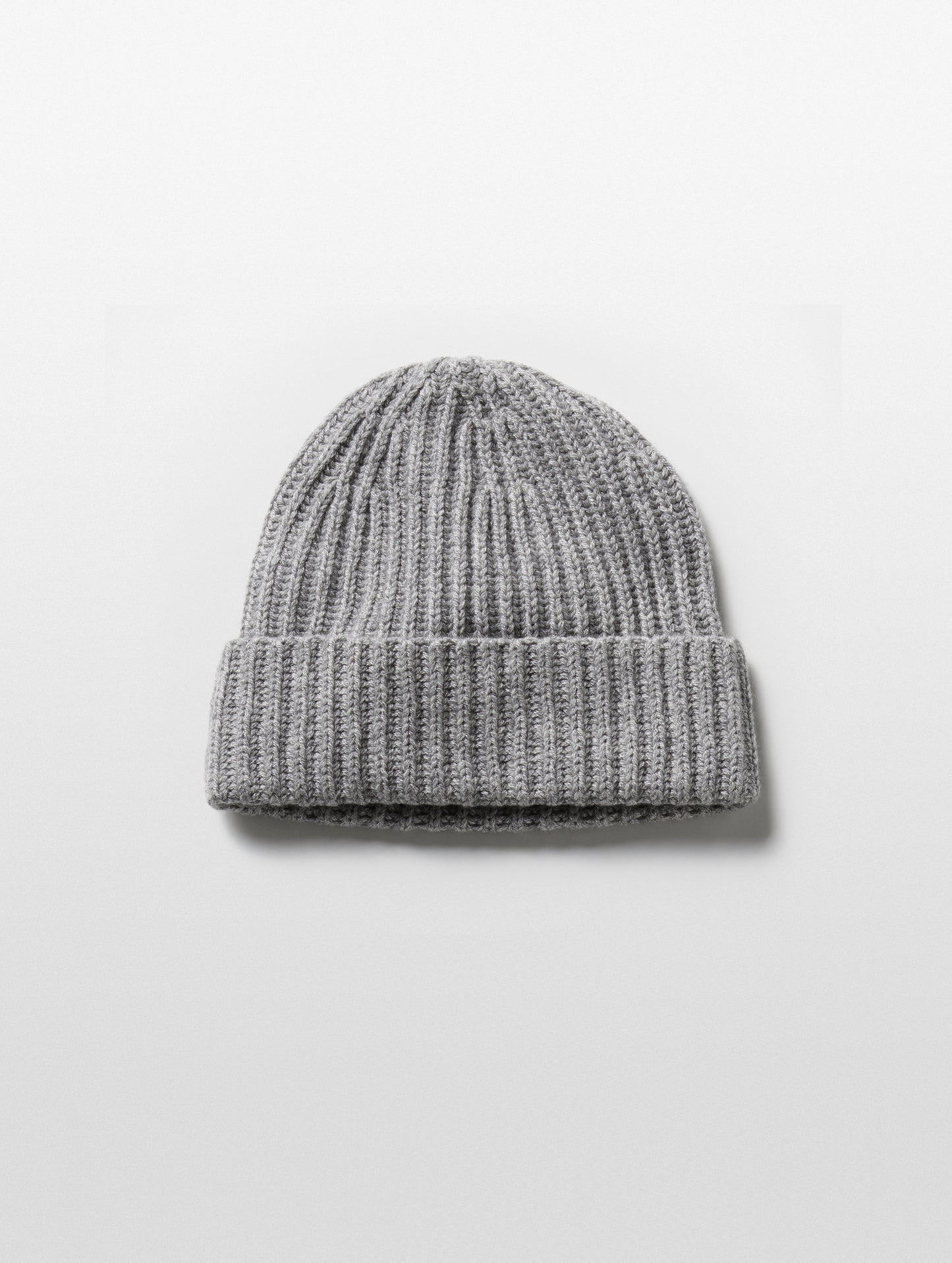 Flay lay view of Cashmere Hat in Heather Grey from AETHER Apparel.