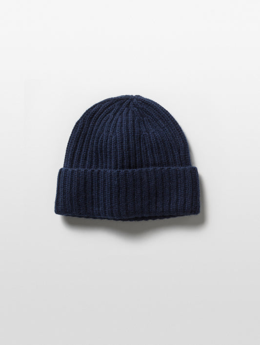 dark blue cashmere beanie from AETHER Apparel