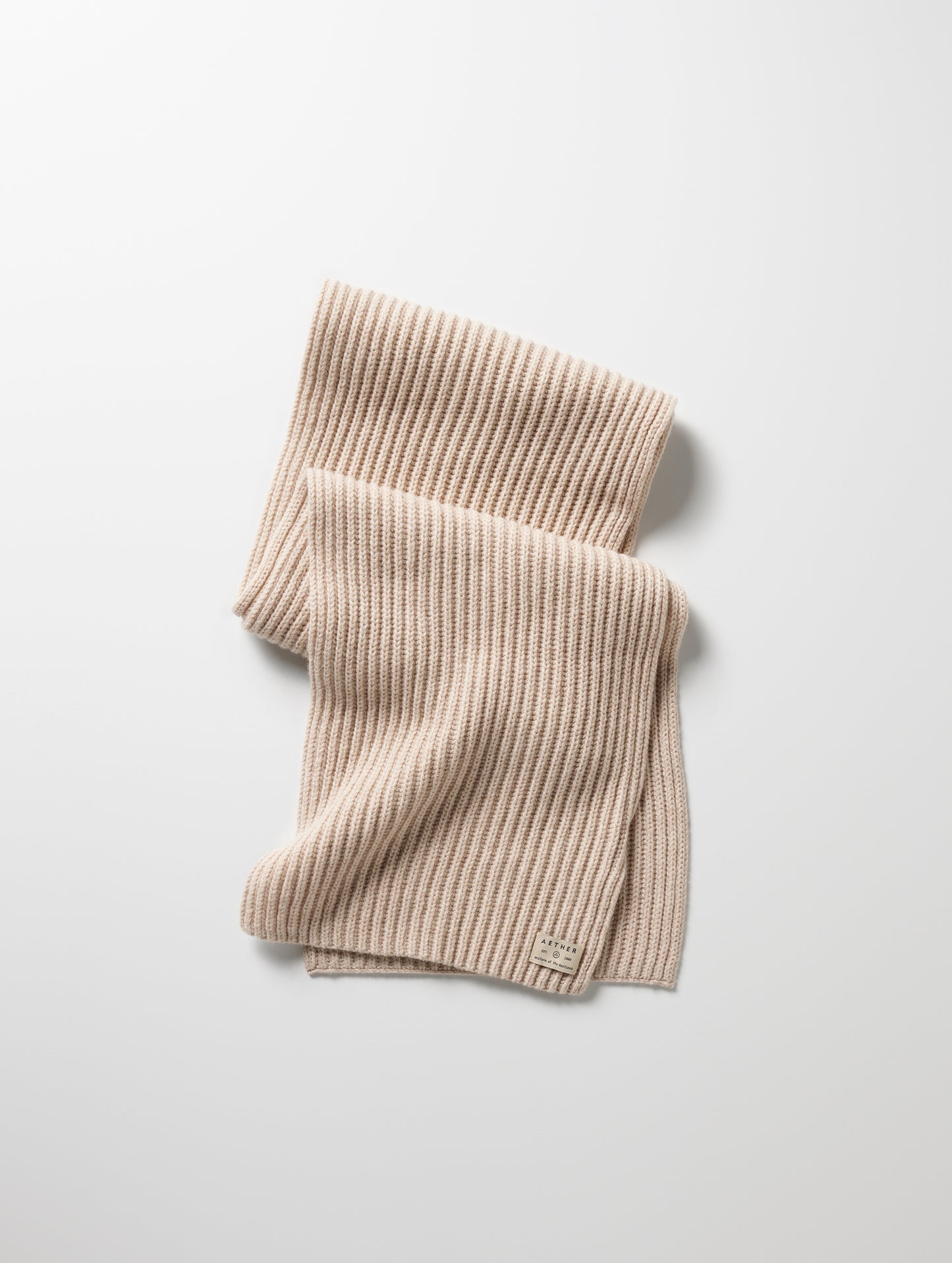 beige cashmere scarf from AETHER Apparel