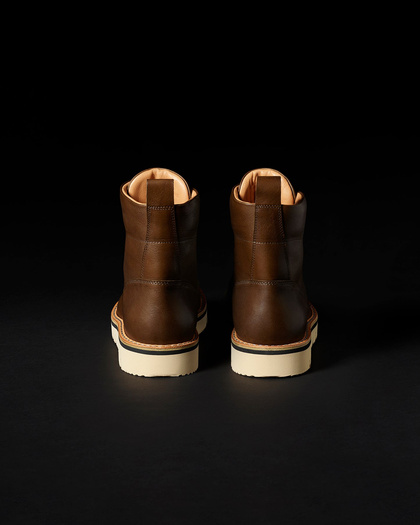 Rear view of Canyon Boot in Cedar Brown from AETHER Apparel.