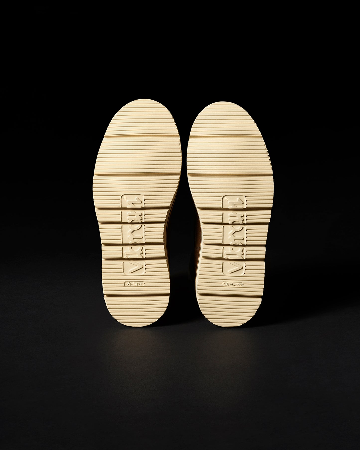 Bottom view of Vibram Vi Lite Sole outsoles on Canyon Boot in Cedar Brown from AETHER Apparel.