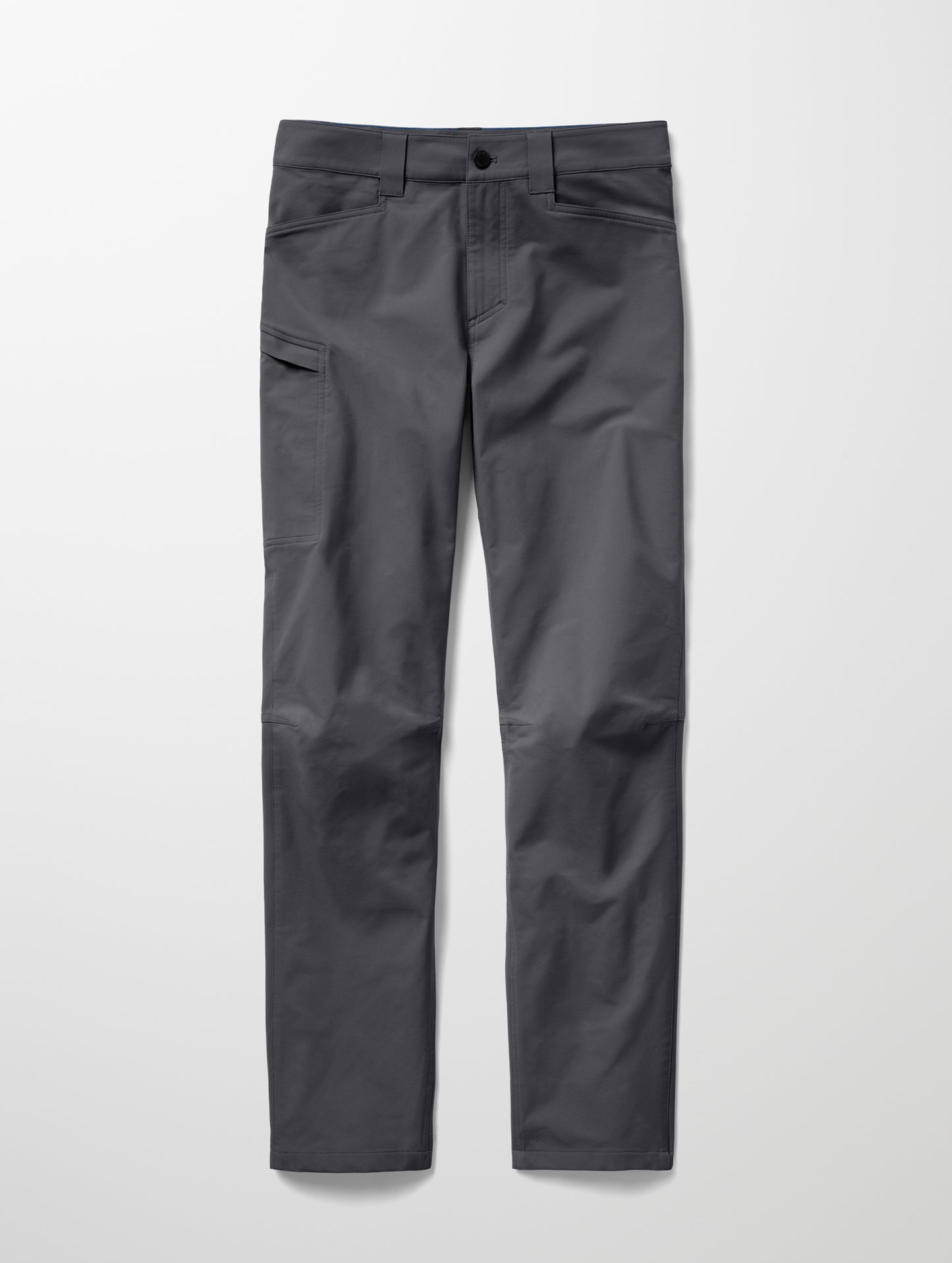 Flay lay image of men’s Adventure Pant in Graphite from AETHER Apparel.