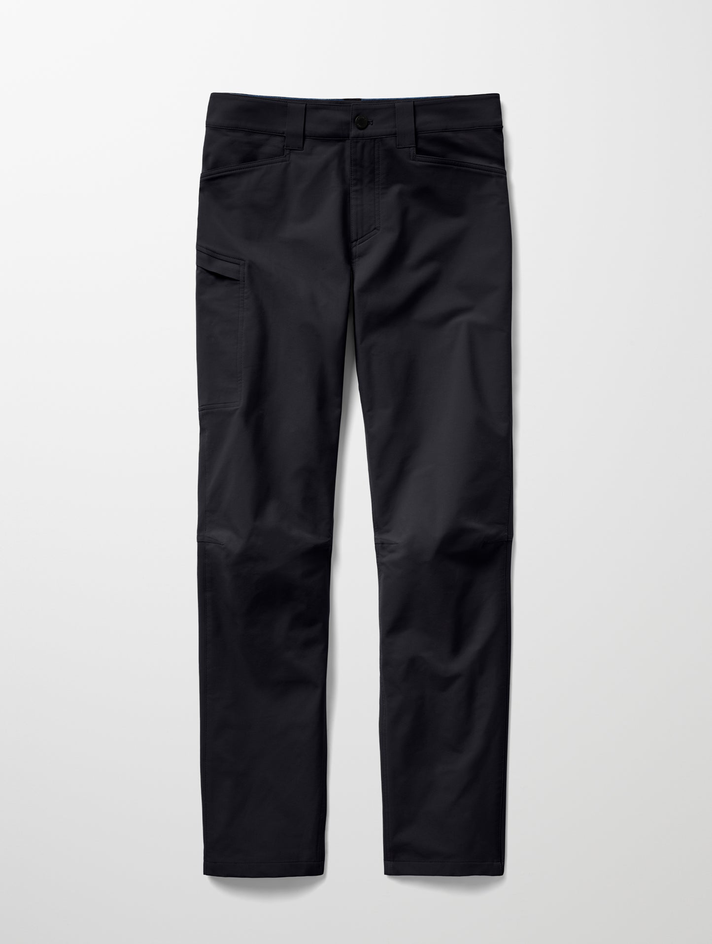 Flay lay image of men’s Adventure Pant in Onyx Black from AETHER Apparel.