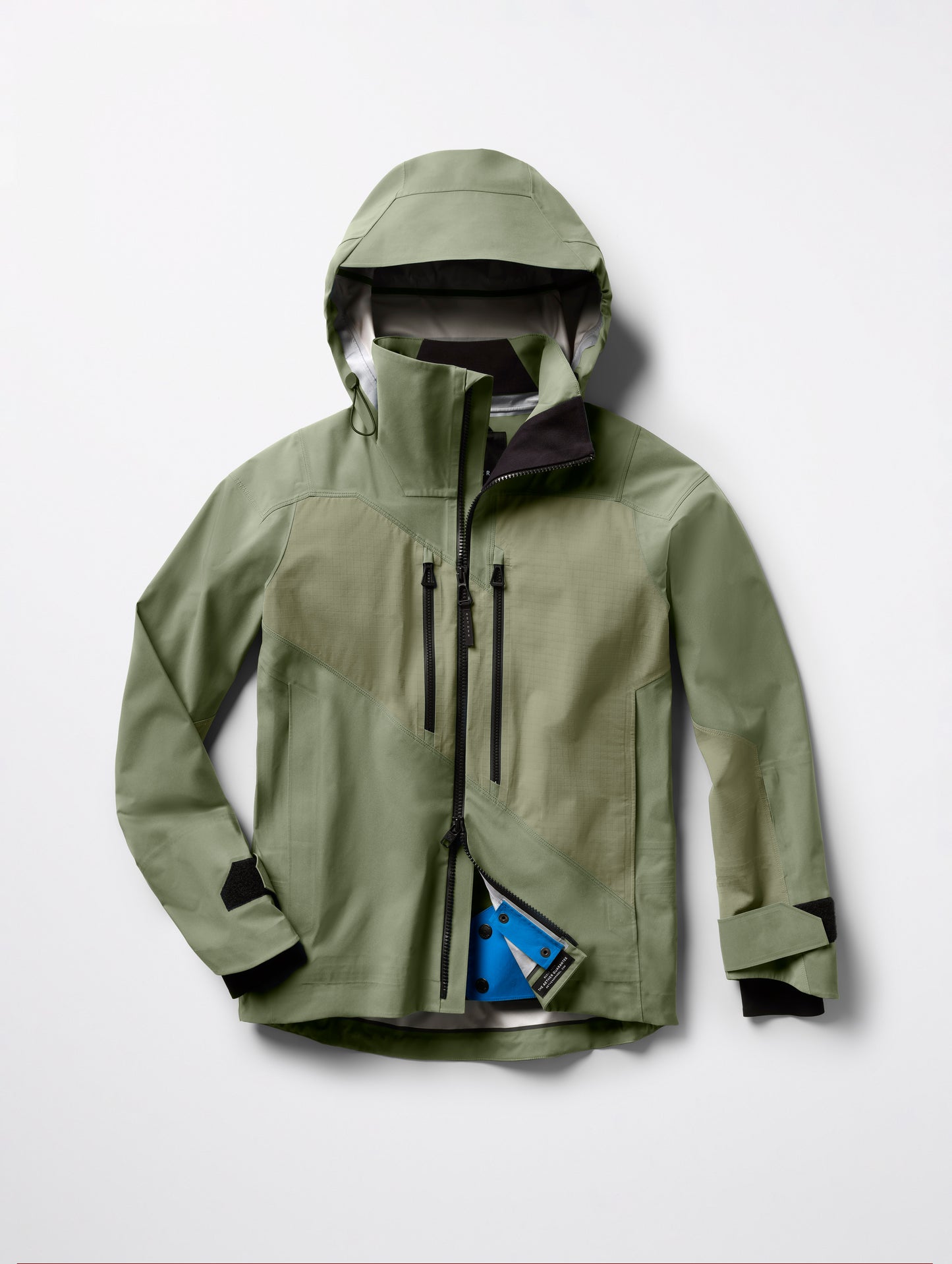 Flat lay of Maverick Snow-Shell Jacket in Fern Green from AETHER Apparel.