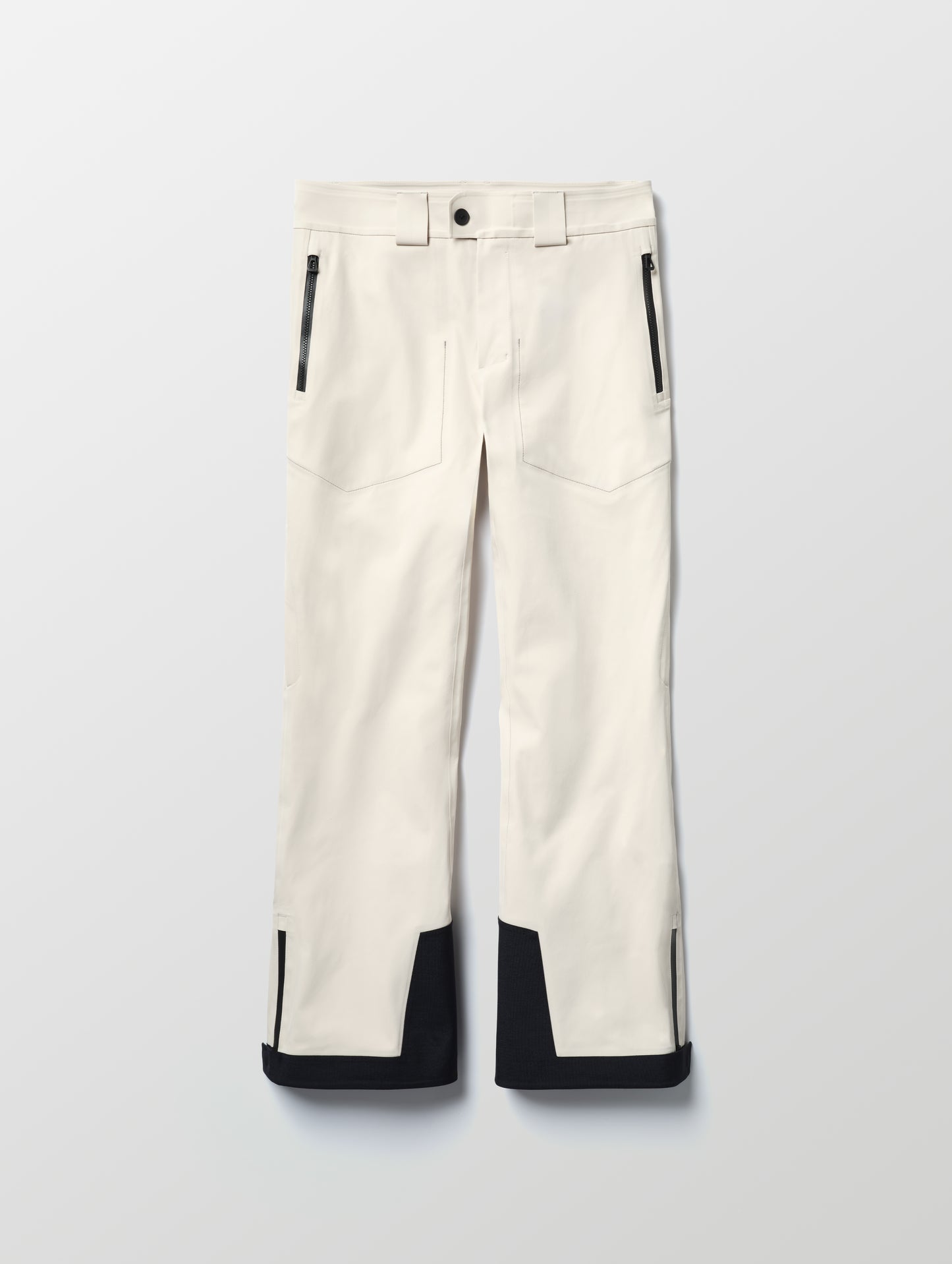 Flat lay of the Ridge Insulated Snow Pant in Bone from AETHER Apparel.