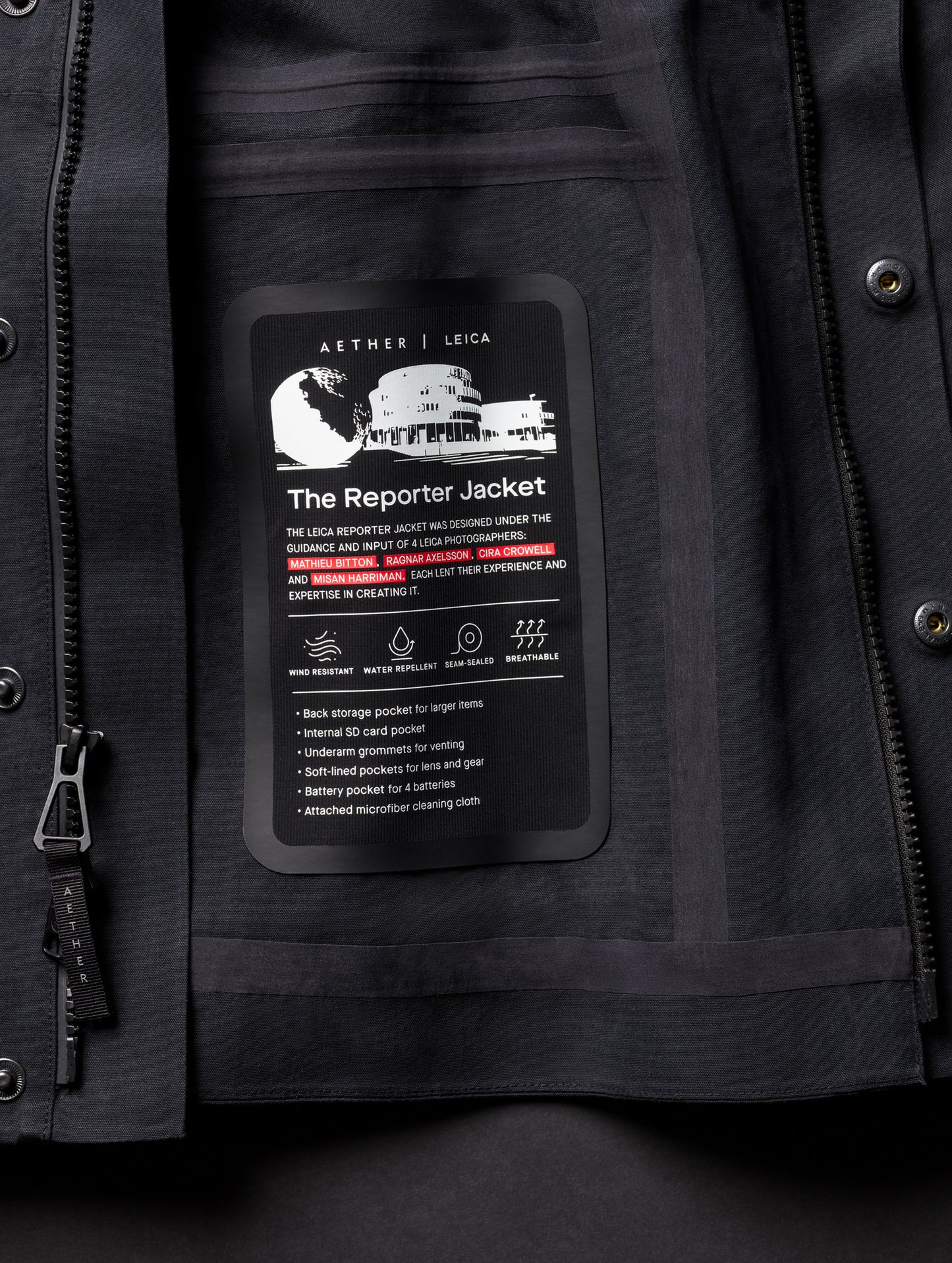 The AETHER + LEICA Reporter Jacket - Monochrom