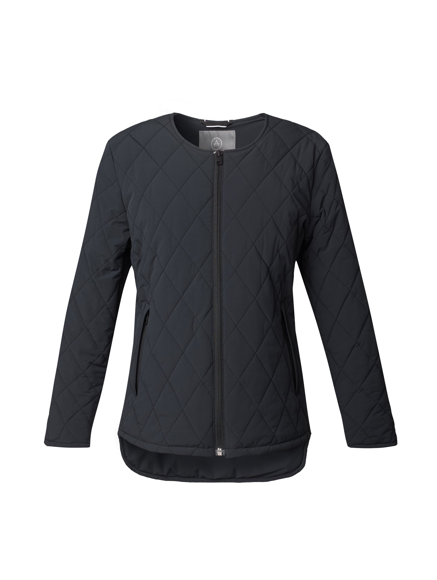 Flat lay of women's black Cortina Jacket from AETHER Apparel.