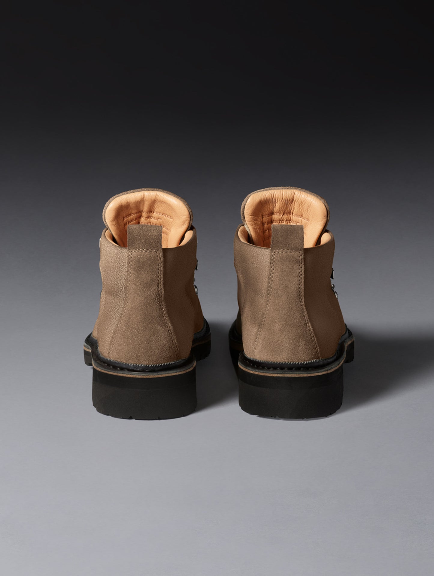 Rear view of the Dolomite Boot in Taupe from AETHER Apparel.