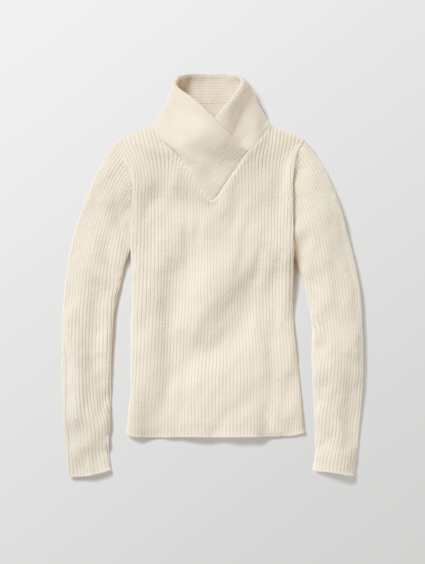 Flat lay image of Lexington Sweater in Bone white from AETHER Apparel.