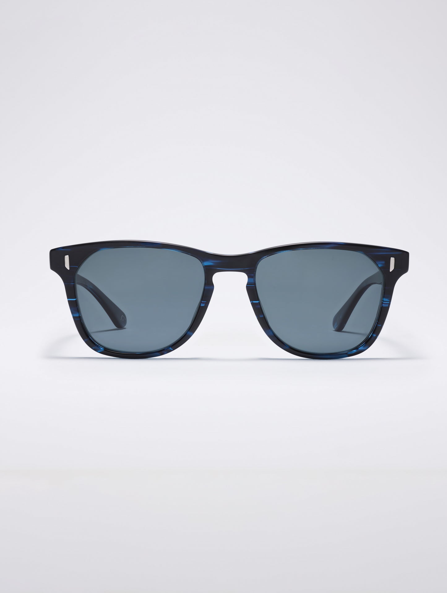 Front view of Yosemite Sunglass in Blue Tortoise with Blue Lens from AETHER Apparel.