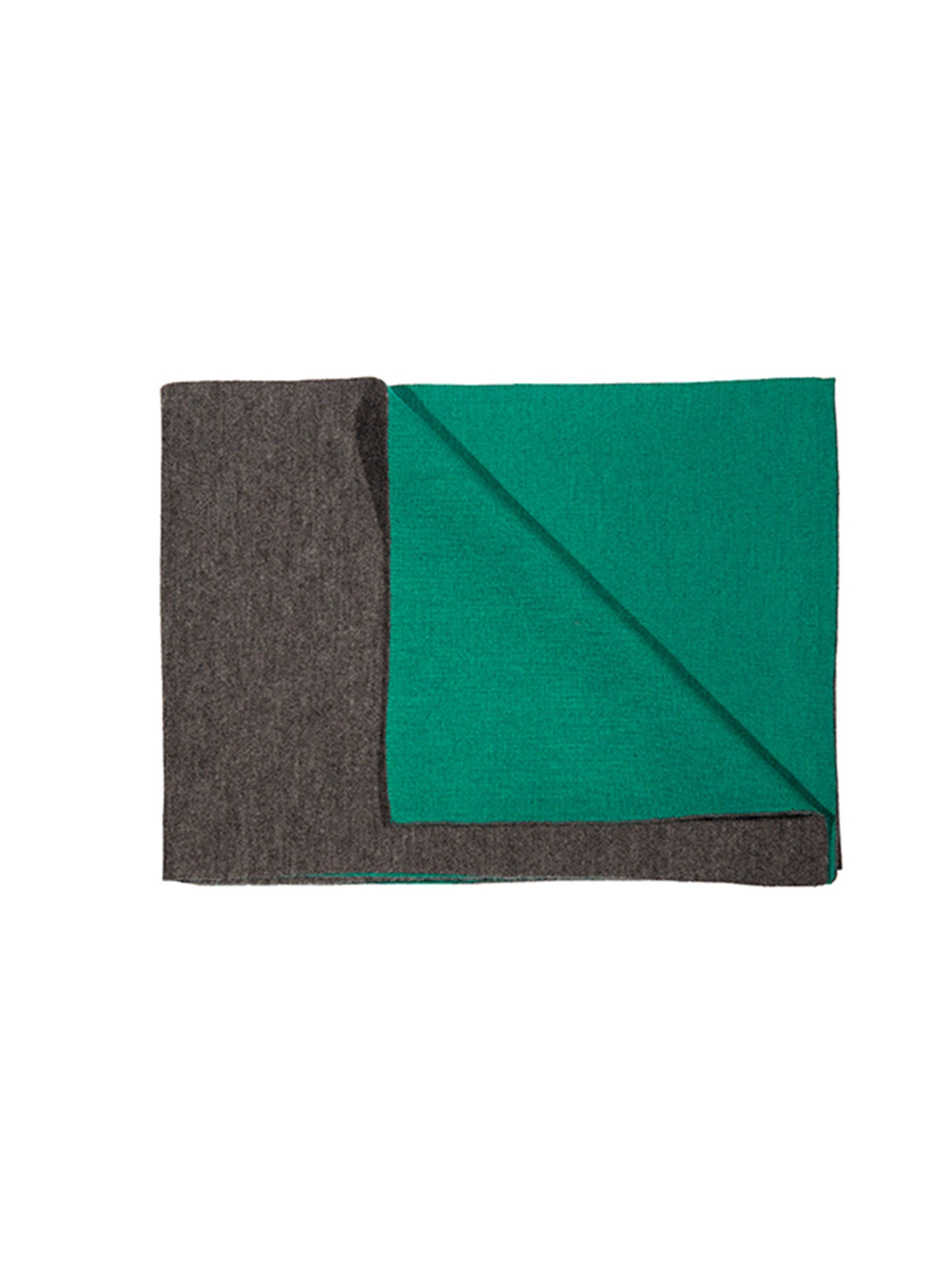 Isolated view of folded green and black Color-Blocked Scarf from AETHER Apparel.