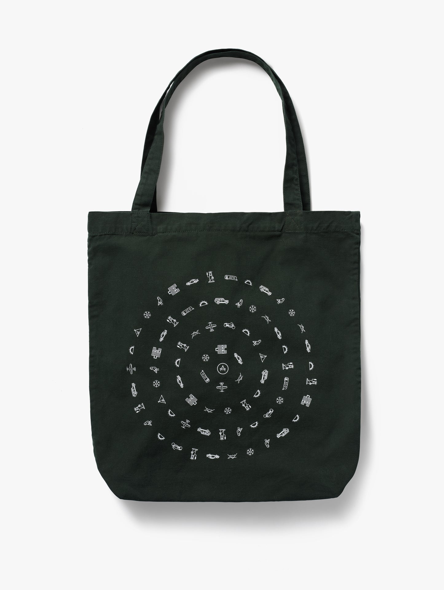 Flat lay of rear side of Lifestyle Canvas Tote in Duffle Green from AETHER Apparel.