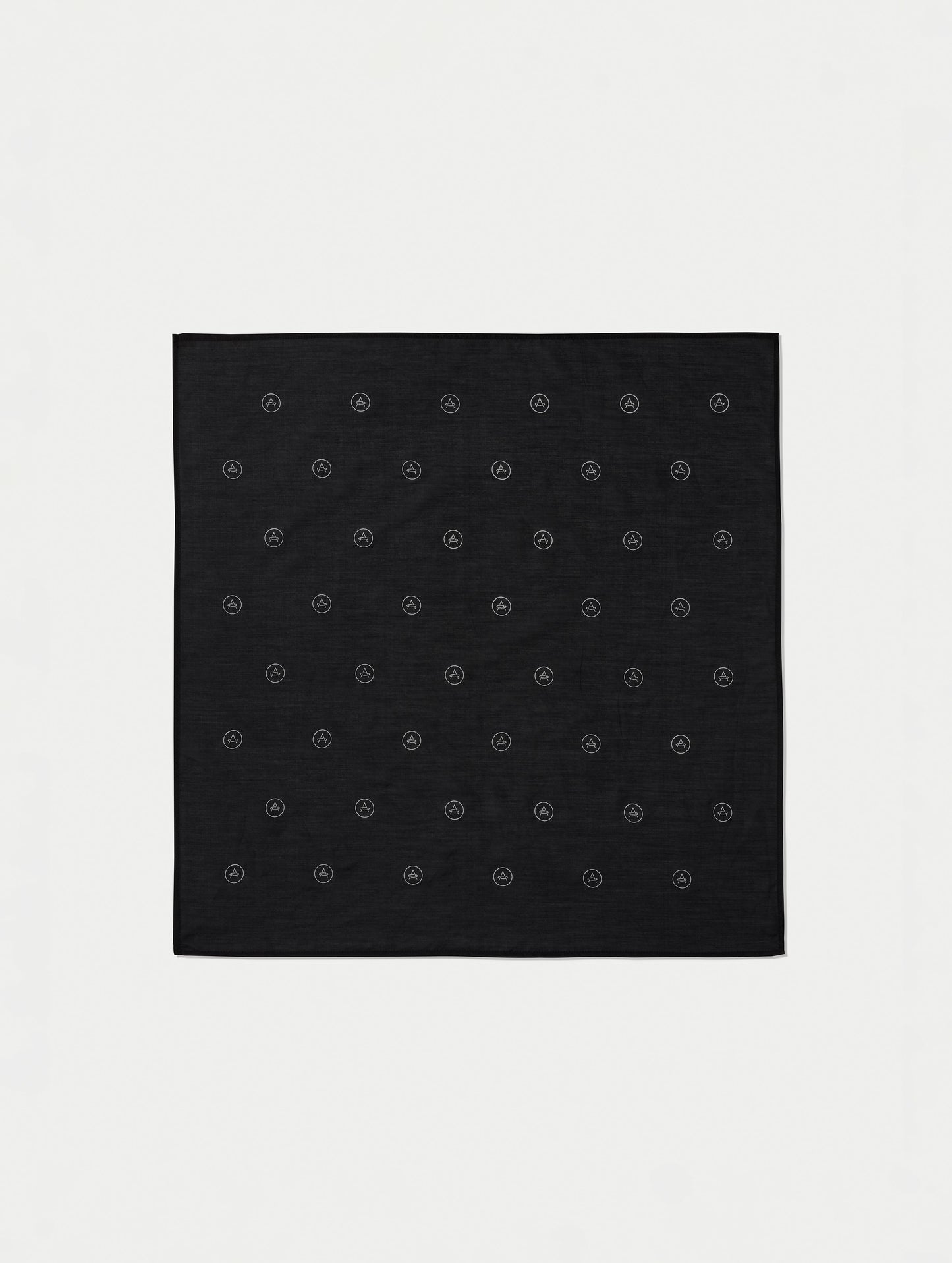 Flat lay view of Logo Bandana in Jet Black from AETHER Apparel.
