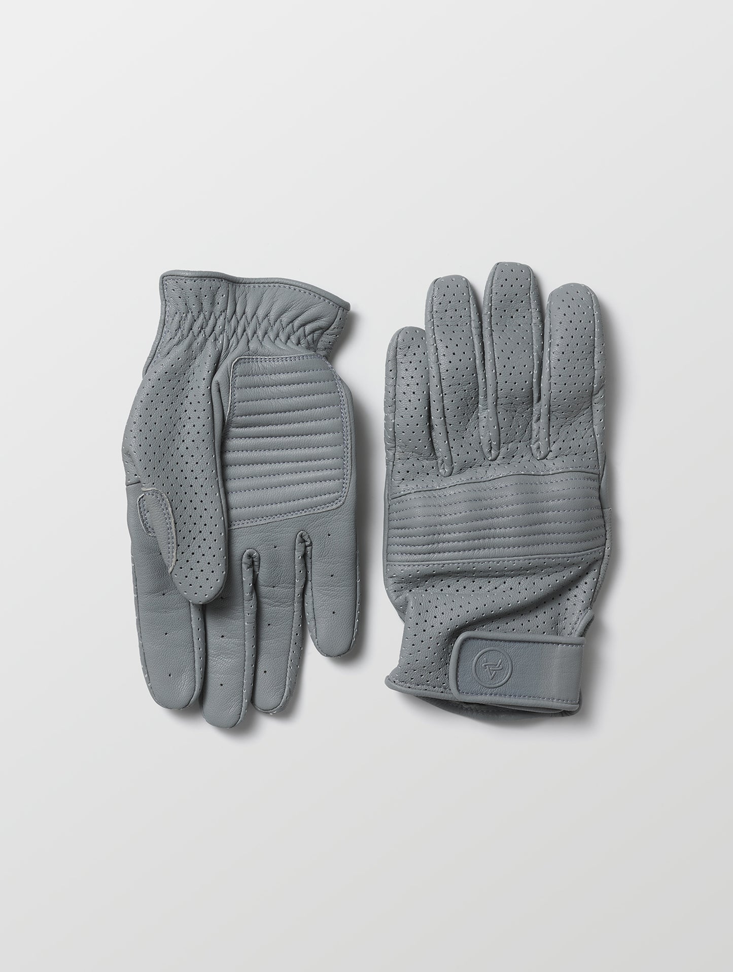 Flat lay of Moto Glove in Storm Grey from AETHER Apparel.