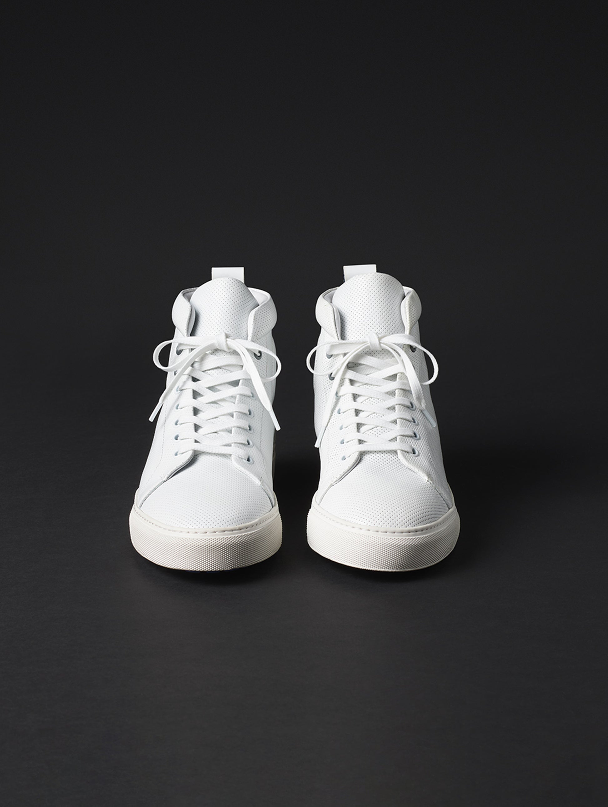 Front view of men’s Dalton Sneaker in White from AETHER Apparel.