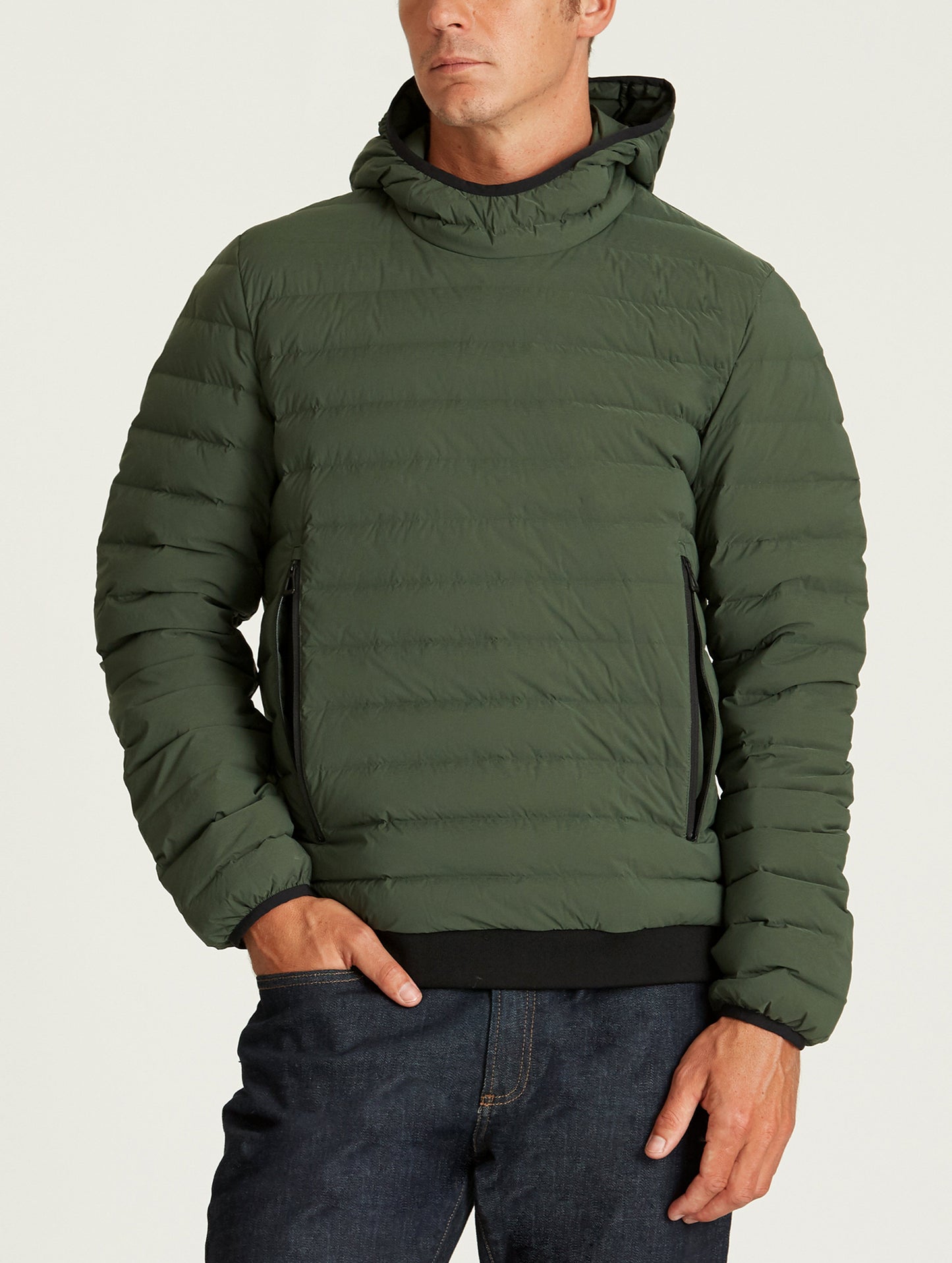 green insulated pullover for men