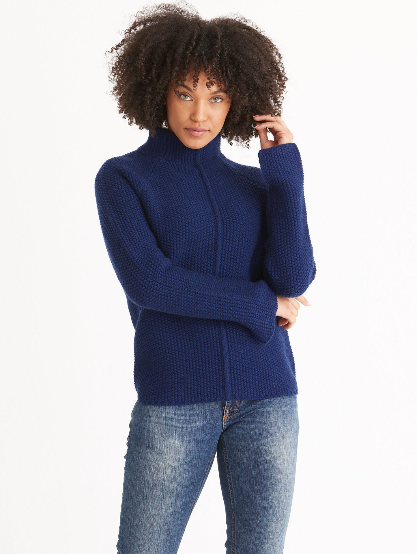 Luxe Seamed Sweater - Nordic Navy