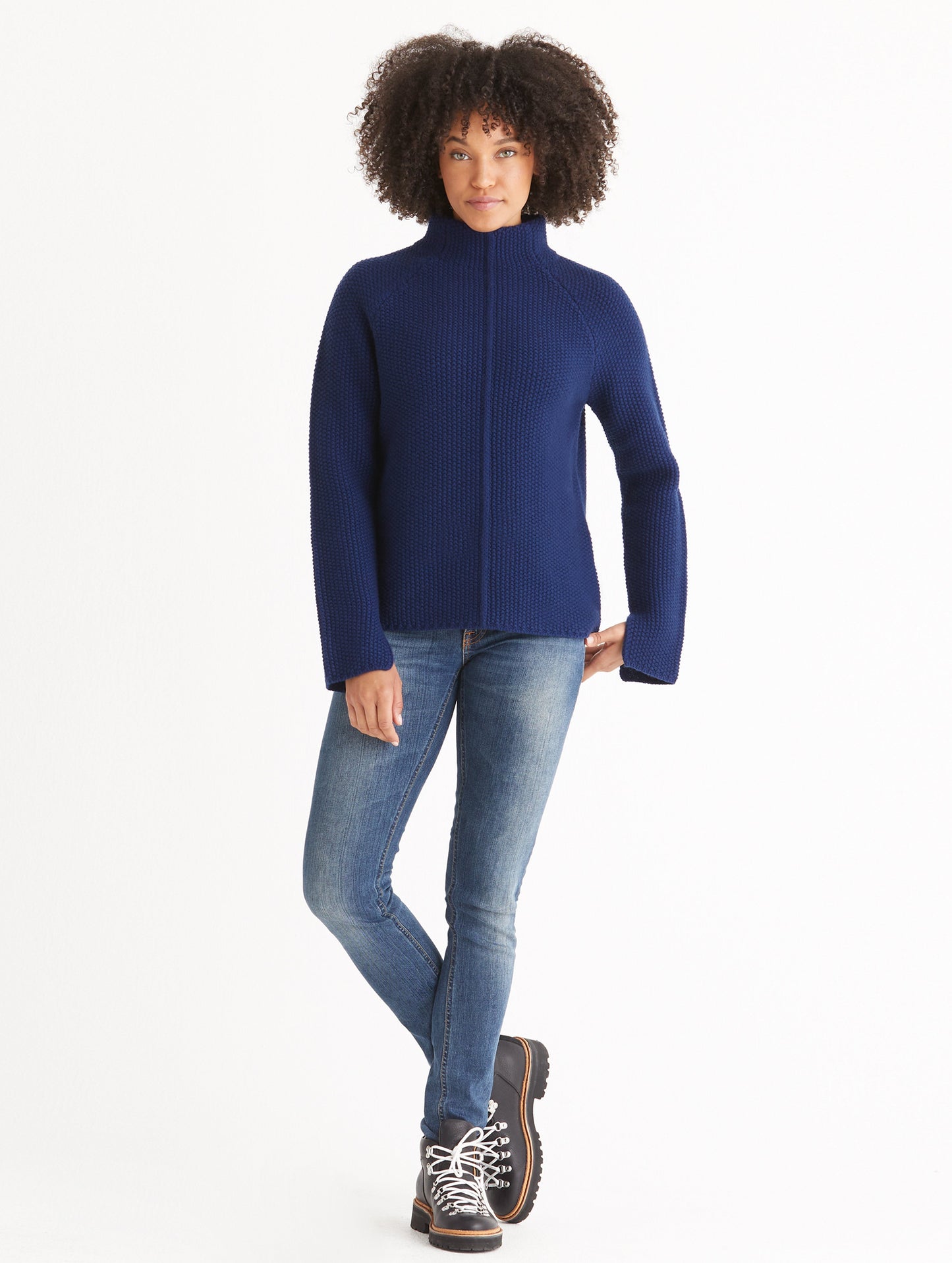 Luxe Seamed Sweater - Nordic Navy