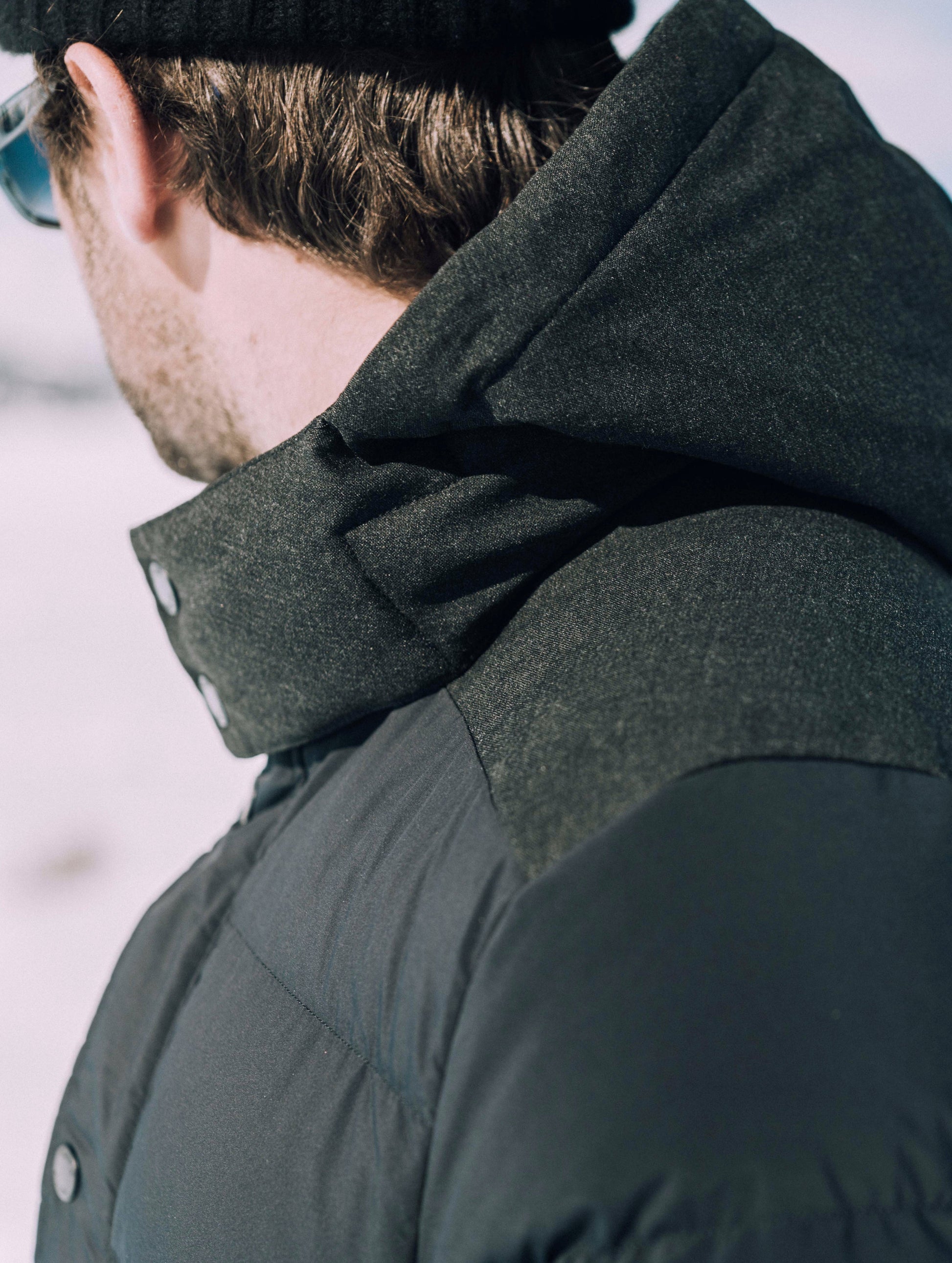 man wearing black parka