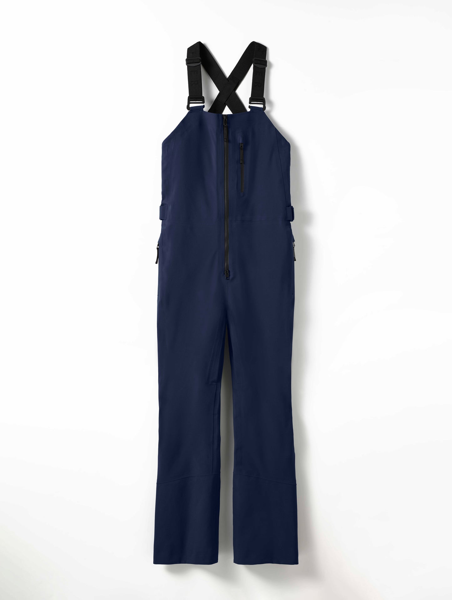Flat lay of Stealth Snow Bib in Nordic Navy blue from AETHER Apparel.