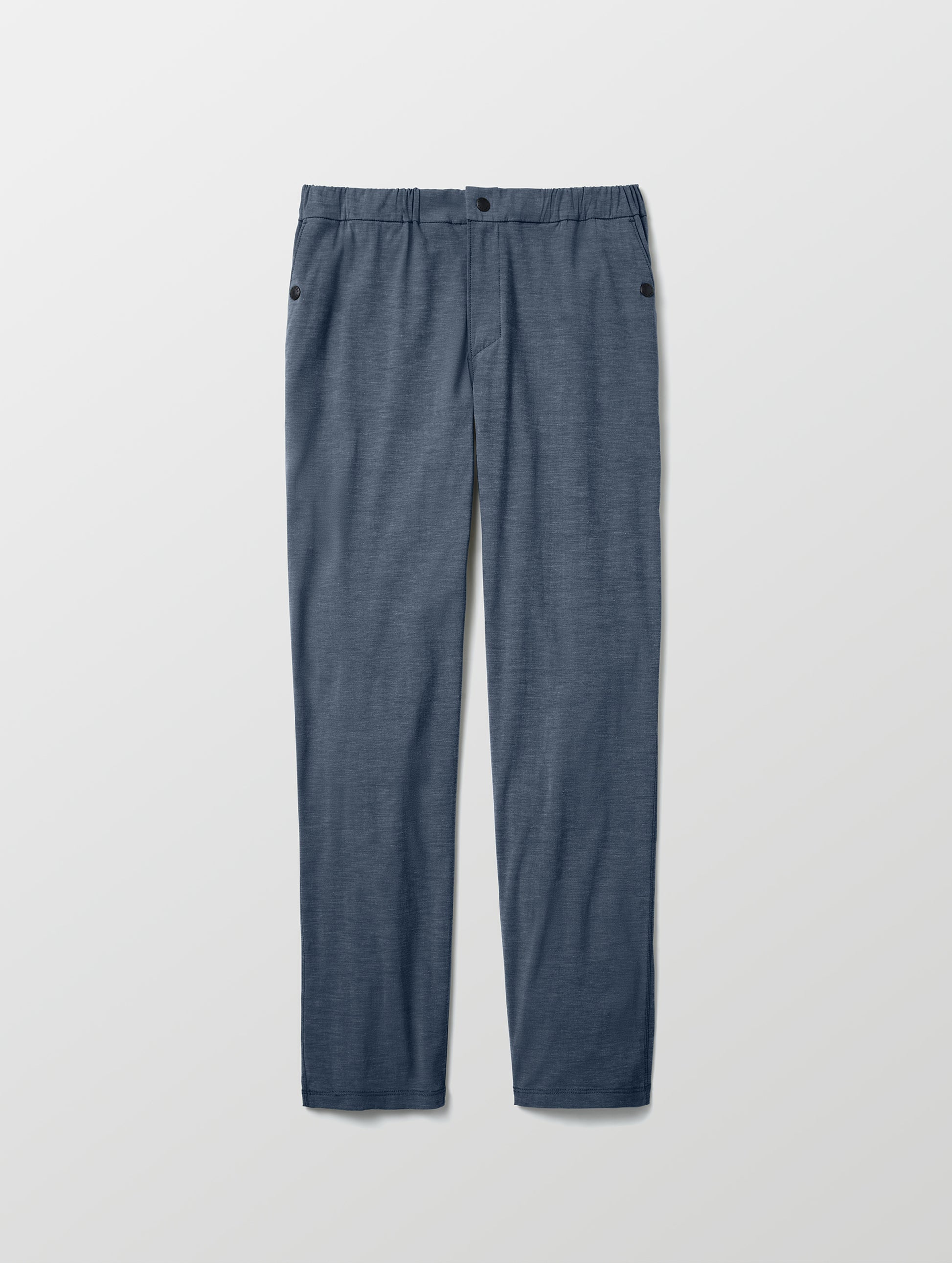 Flat lay of Strand Tech Pant in Slate Heather from AETHER Apparel.