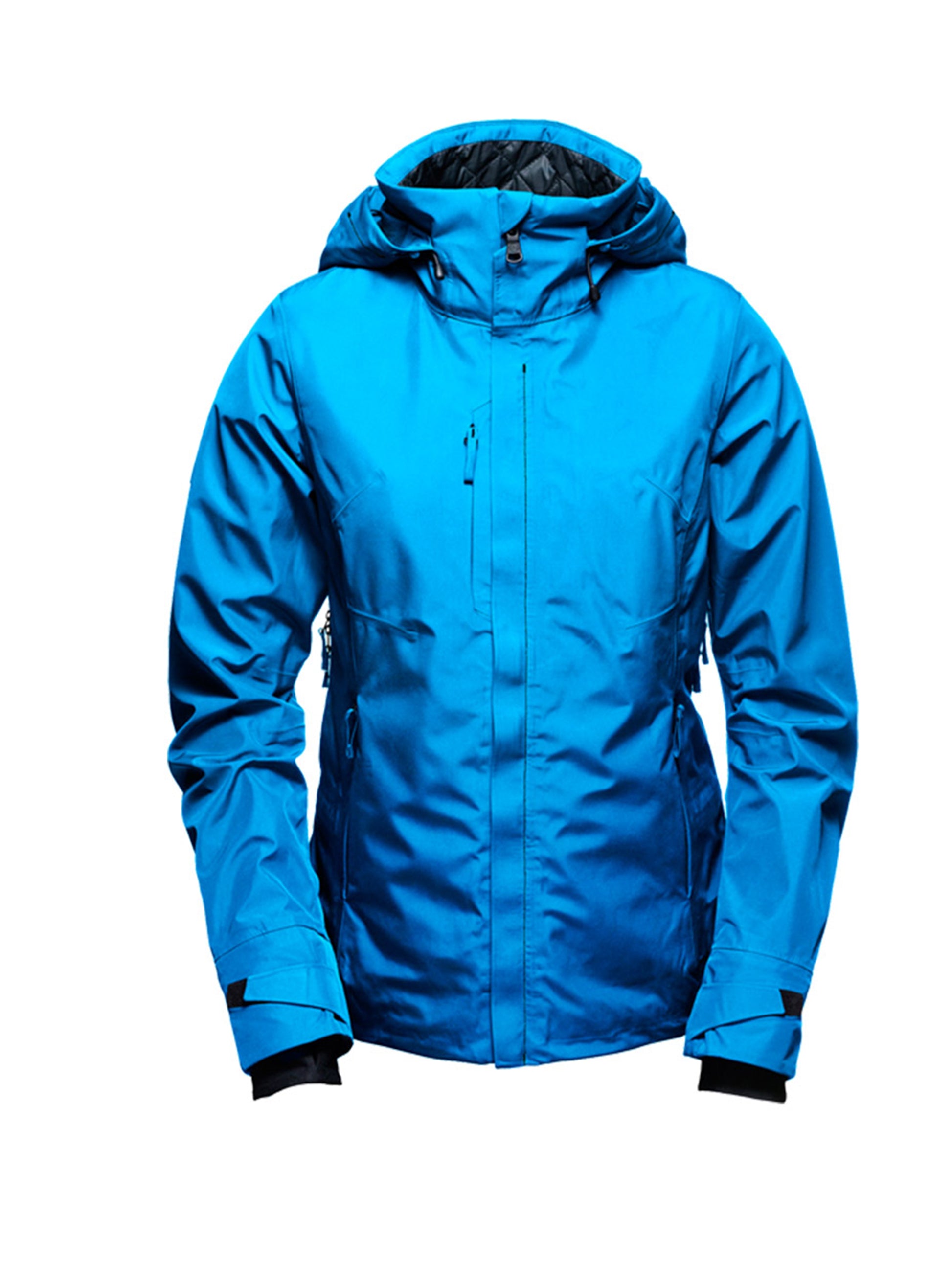 Isolated view of women's blue Elevation Shell from AETHER Apparel.