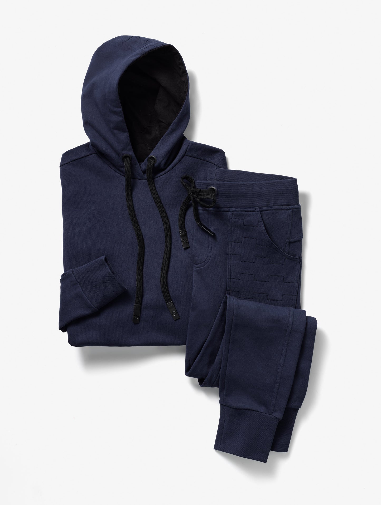 blue pullover and sweatpants for women