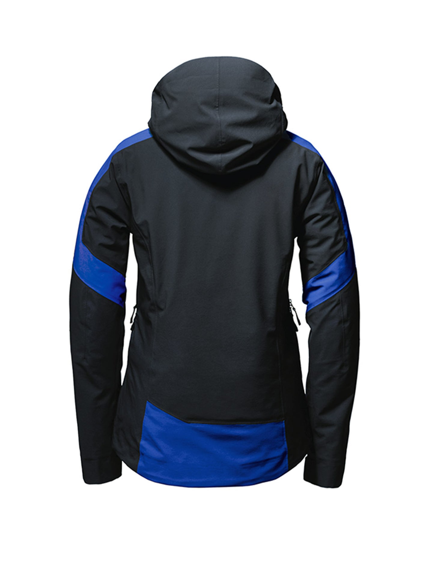 Back isolated view of women's blue Fusion Jacket from AETHER Apparel.