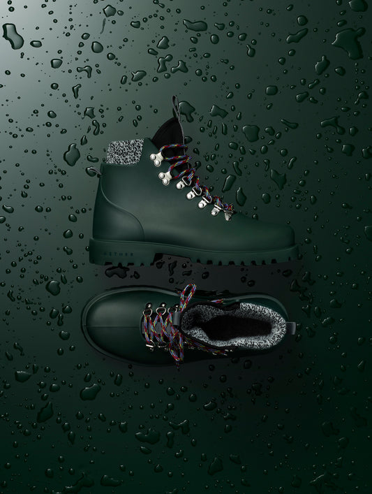 women's green rain boot from AETHER Apparel