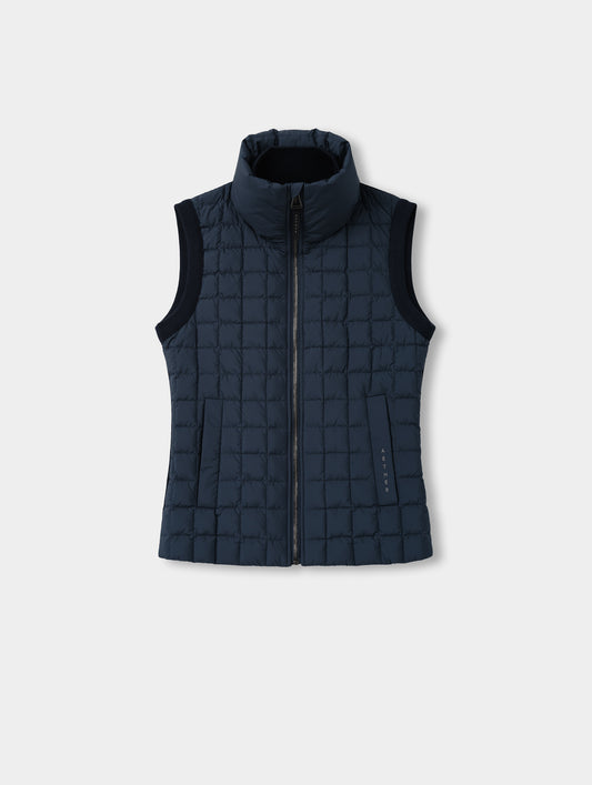 Flat lay view of the front of the Phase Vest in Total Eclipse from AETHER Apparel.