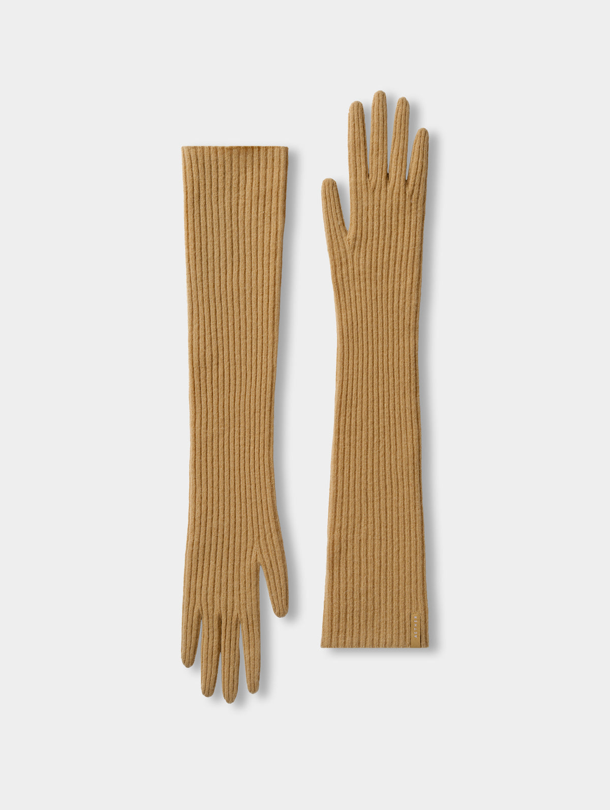 Astra Ribbed Sweater Gloves - Latte Brown