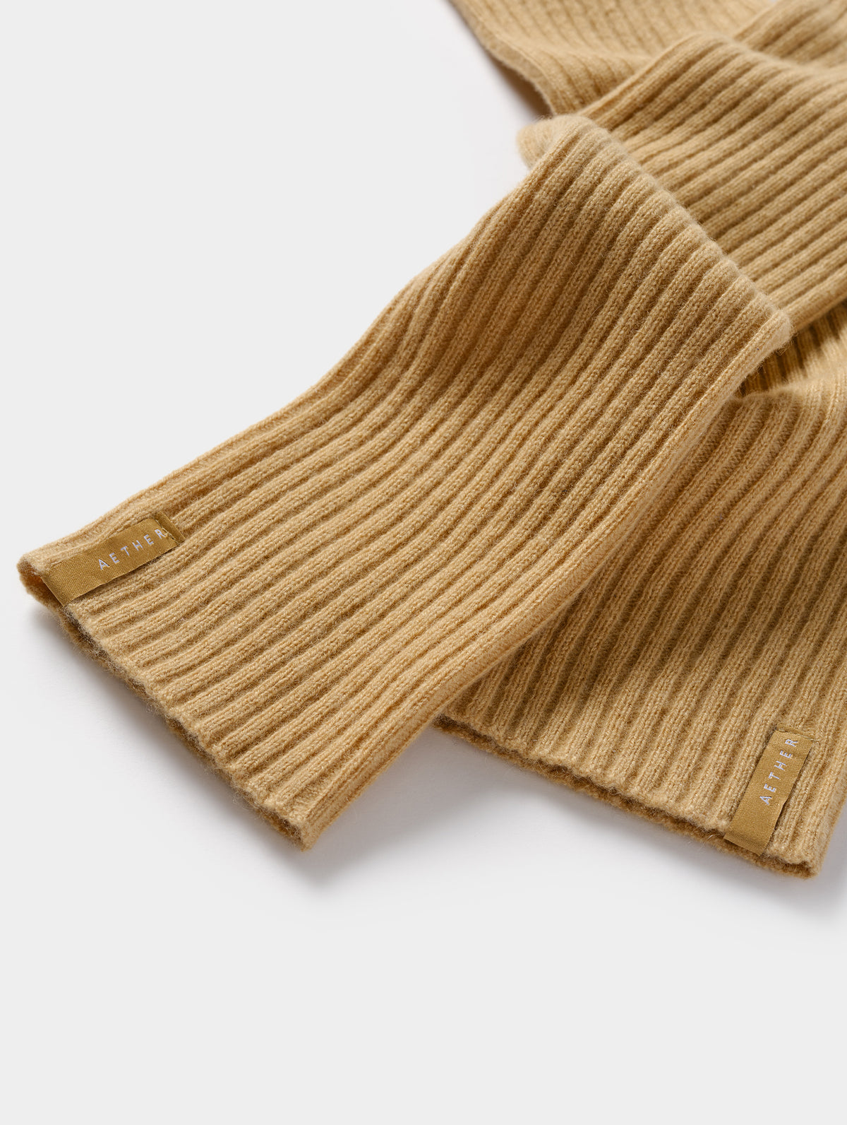 Astra Ribbed Sweater Gloves - Latte Brown