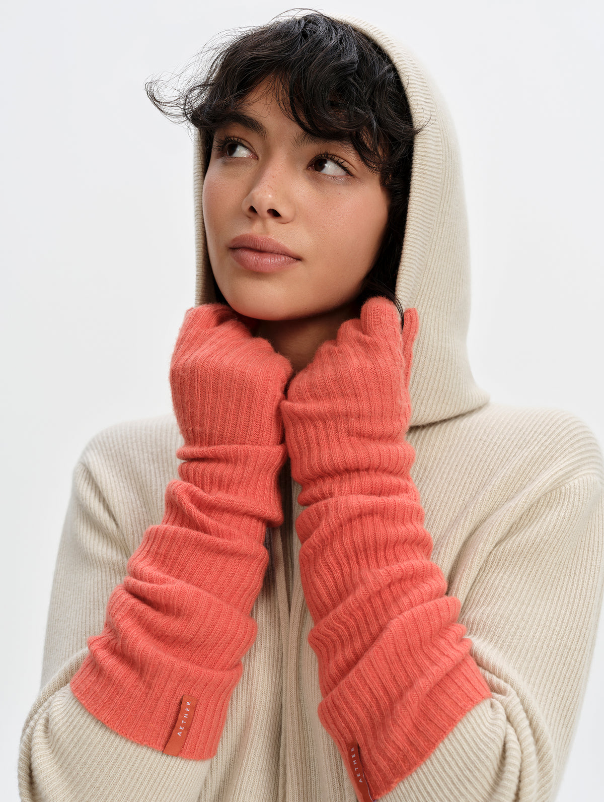 Astra Ribbed Sweater Gloves - Madeira Orange