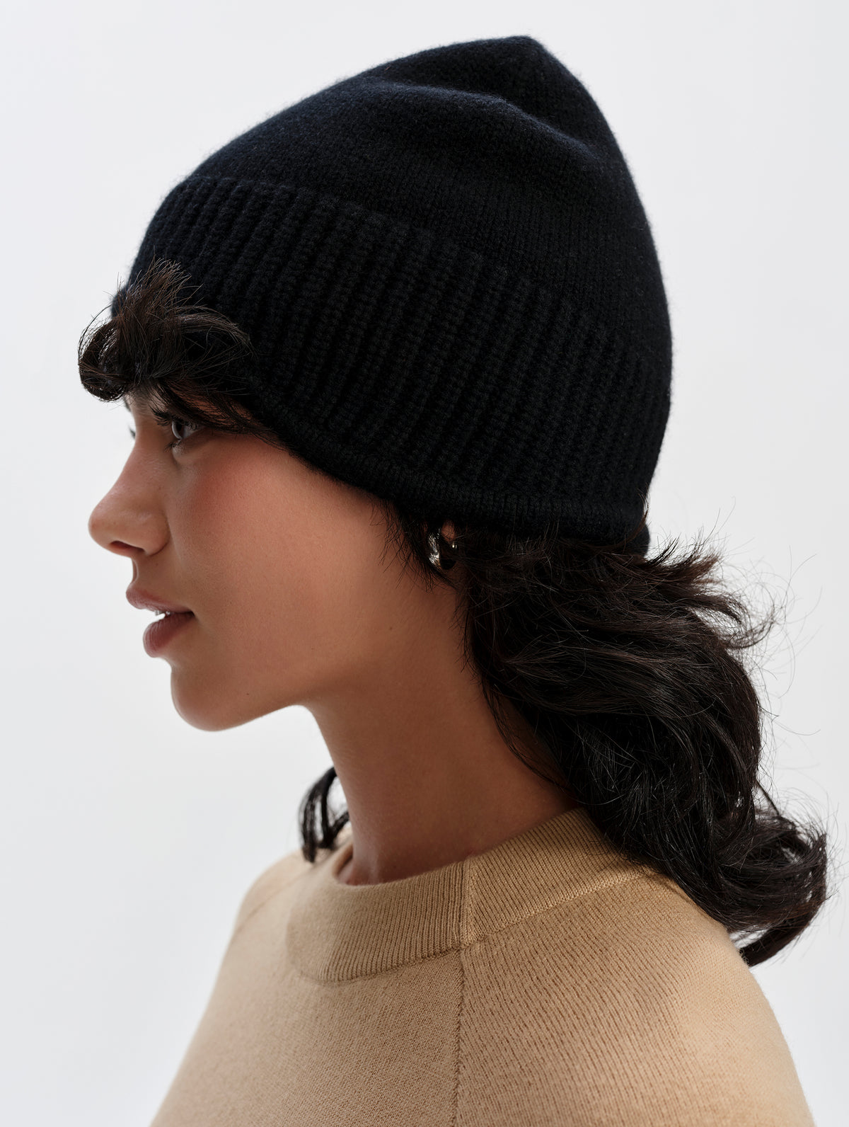 Castel Cashmere Beanie - Onyx Black