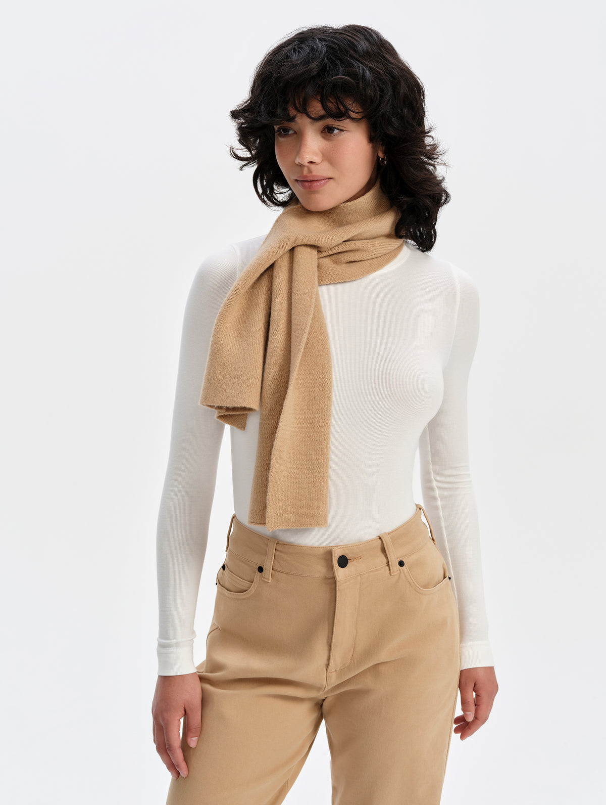 Karina Cashmere Scarf - Latte Brown