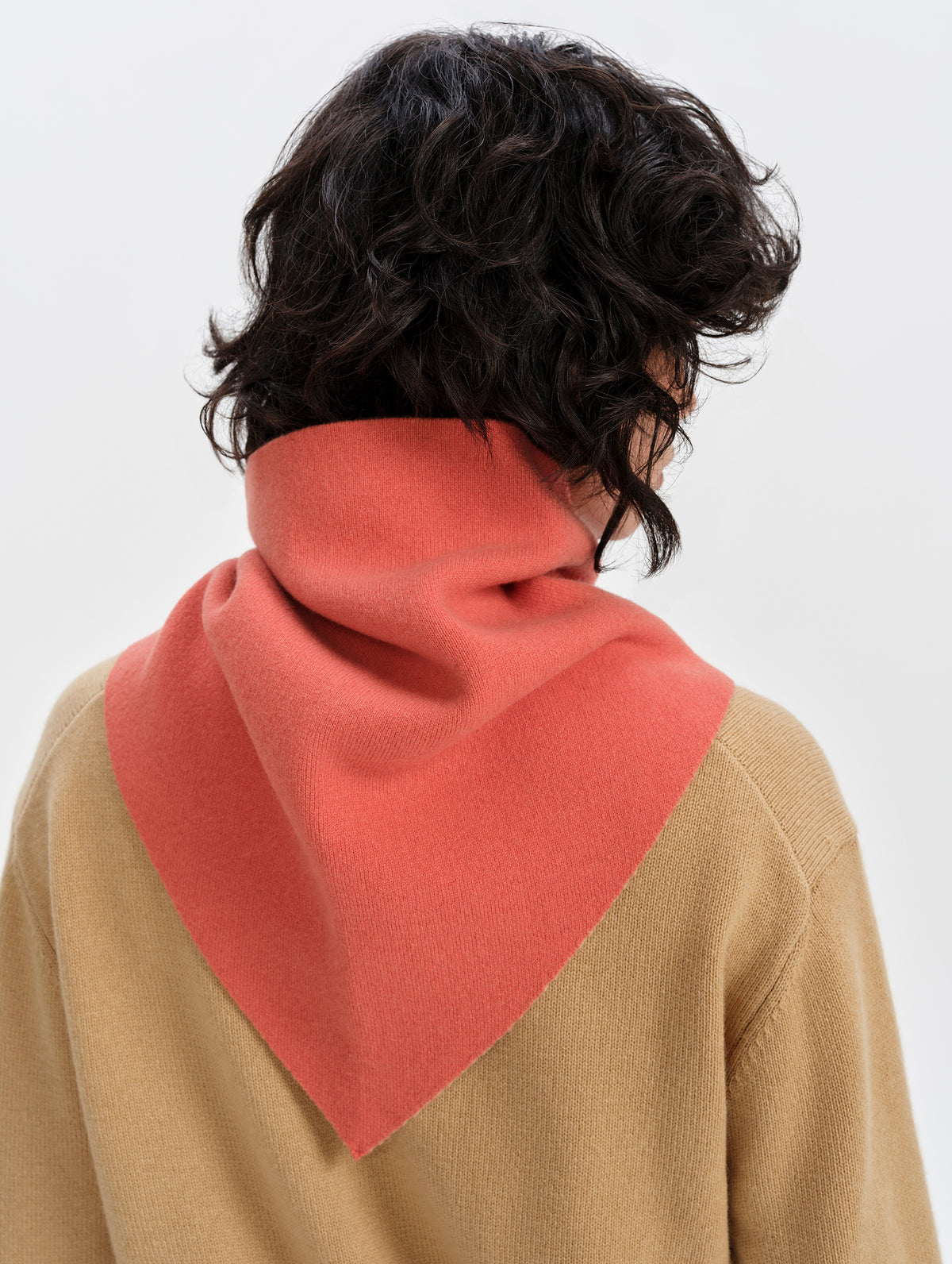 Karina Triangle Cashmere Scarf - Madeira Orange