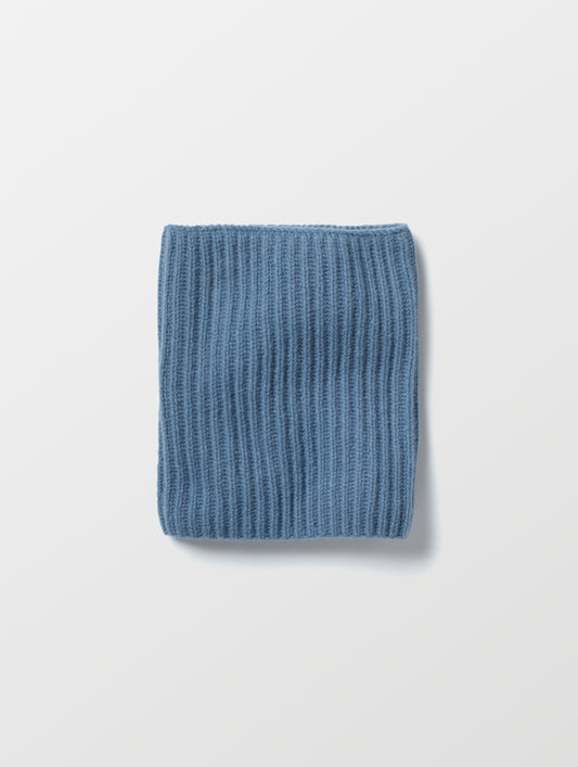Flat lay of the Cashmere Neck Gaiter in Portal Blue from AETHER Apparel. 