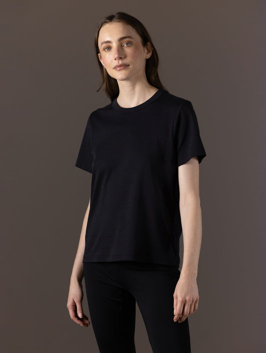 W Emery Pima Tee - Onyx Black