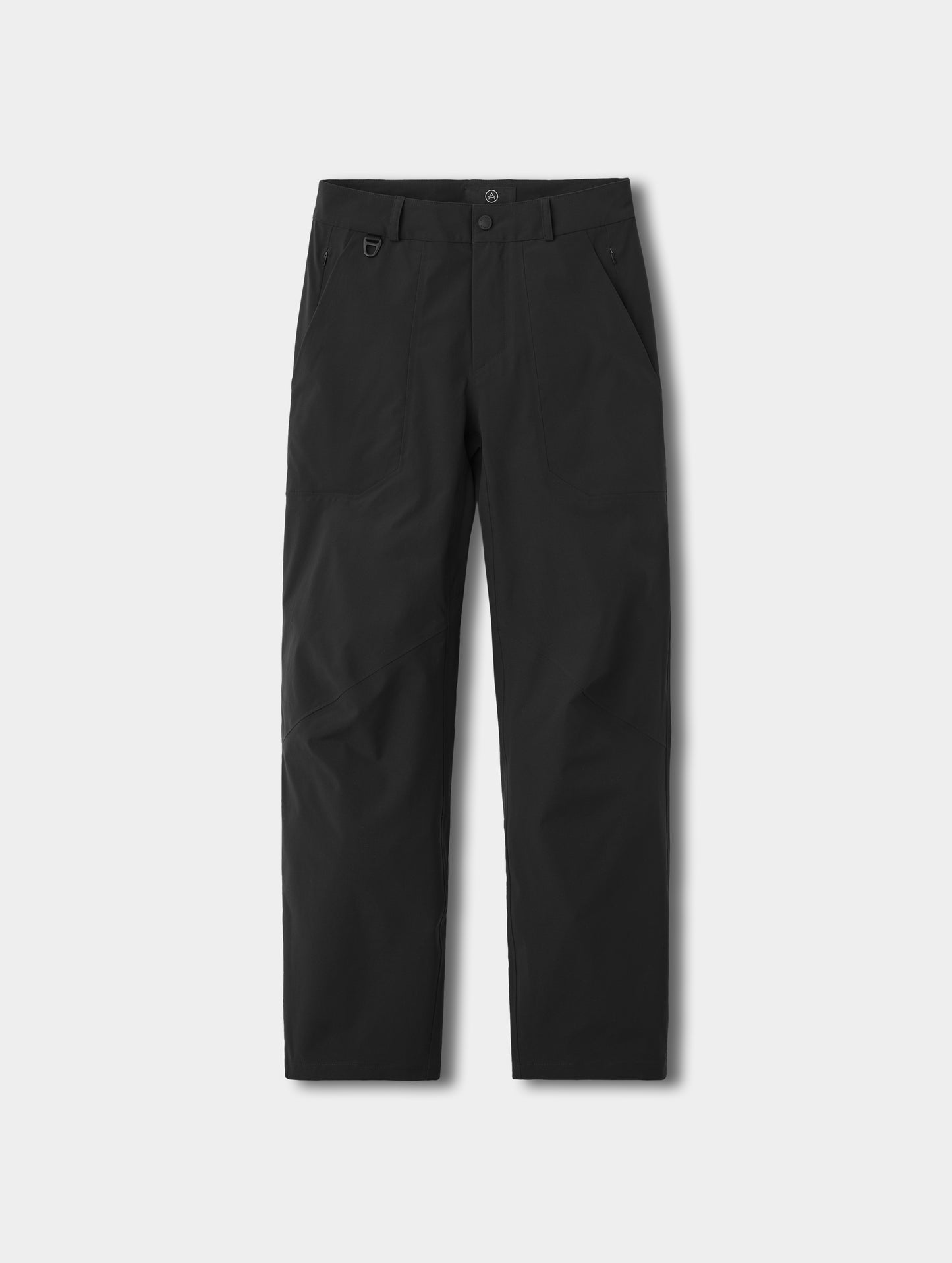 Flat lay view of the Frontier Pant in Onyx Black from AETHER Apparel.