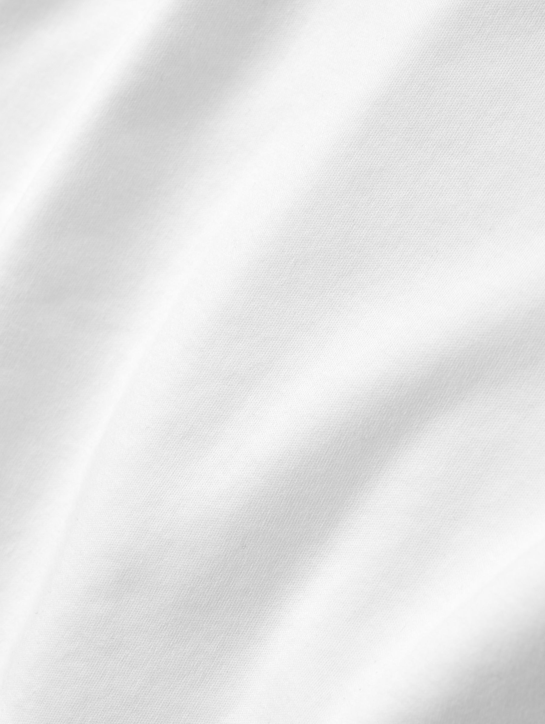Closeup detailed view of the fabric of the Harlow Premium Tee in White from AETHER Apparel.