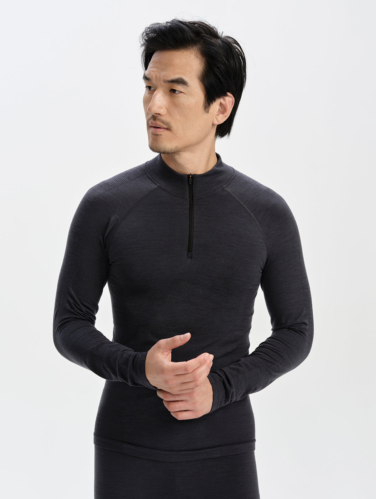 Alpine Half-Zip Seamless Base Layer - Graphite
