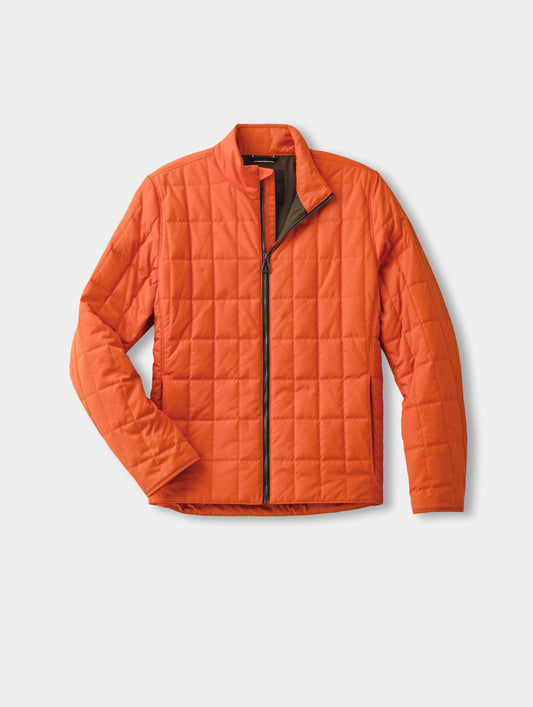 Flat lay of the Alto Jacket 2.0 in Autumn Orange from AETHER Apparel.