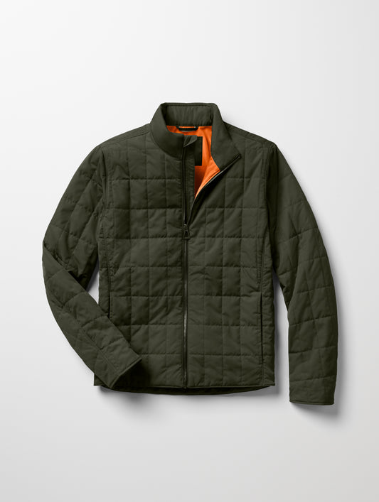 Flat lay of the Alto Jacket 2.0 in Forest Green from AETHER Apparel.