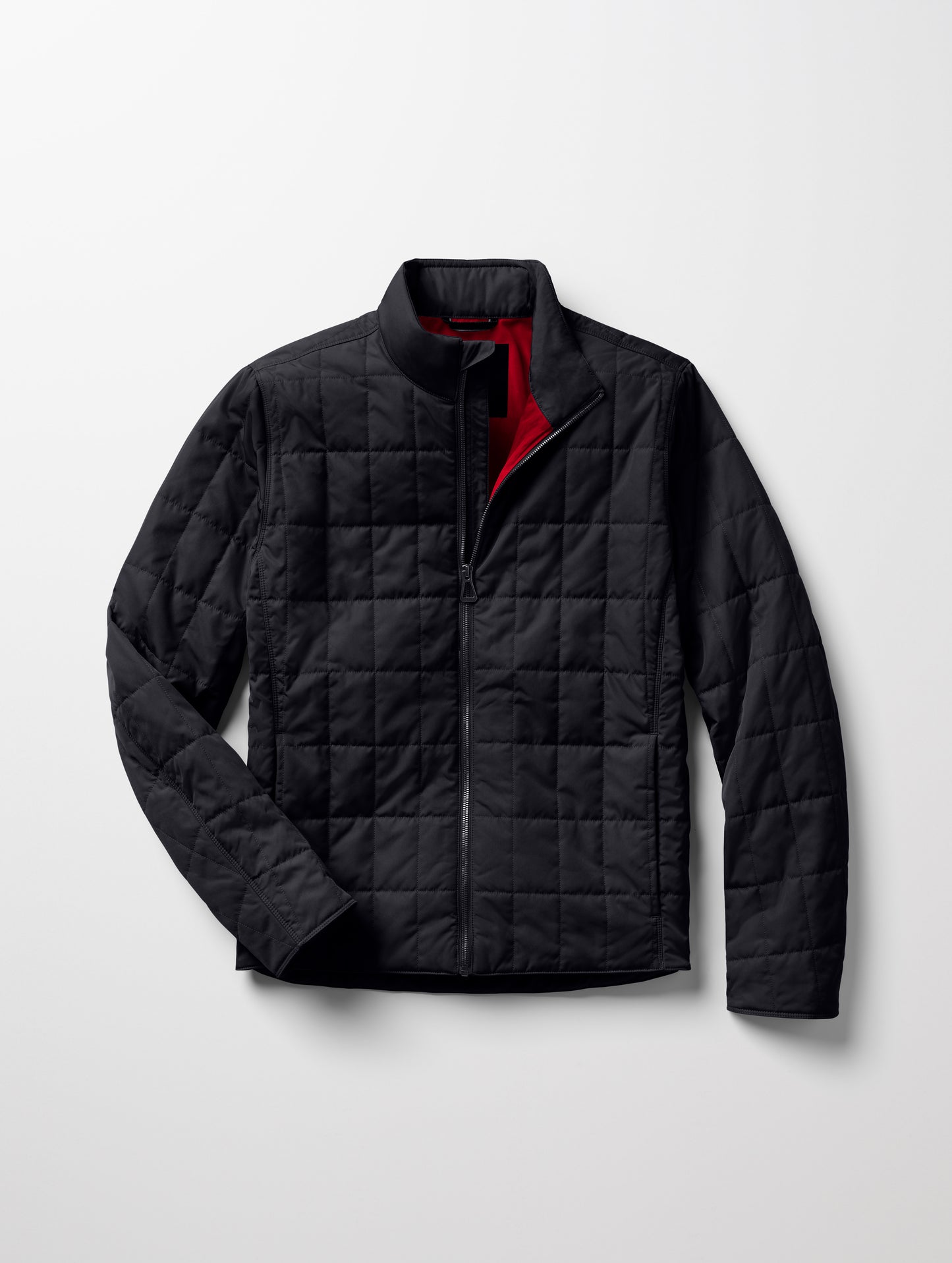 Flat lay of the Alto Jacket 2.0 in Onyx Black from AETHER Apparel.