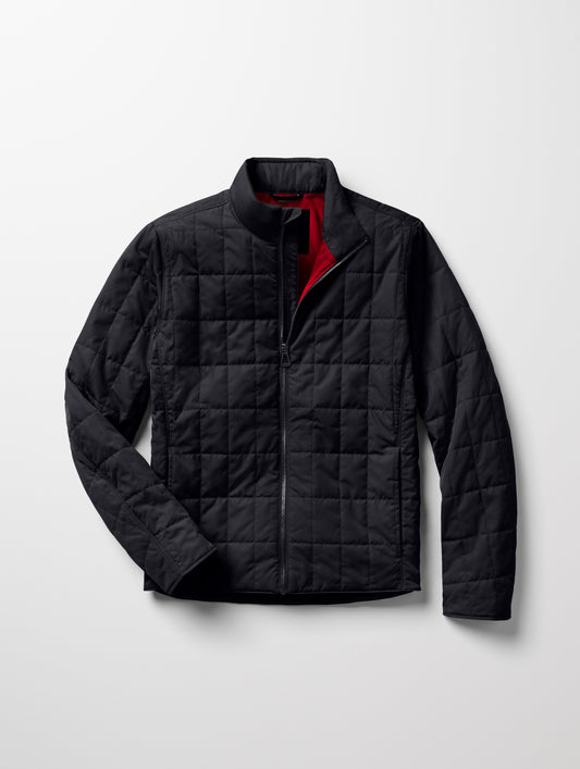 Flat lay of the Alto Jacket 2.0 in Onyx Black from AETHER Apparel.