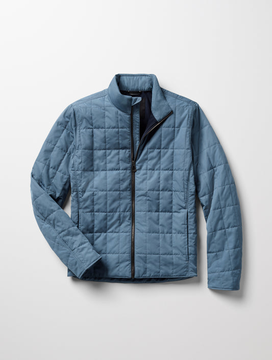 Flat lay of the Alto Jacket 2.0 in Portal Blue from AETHER Apparel.