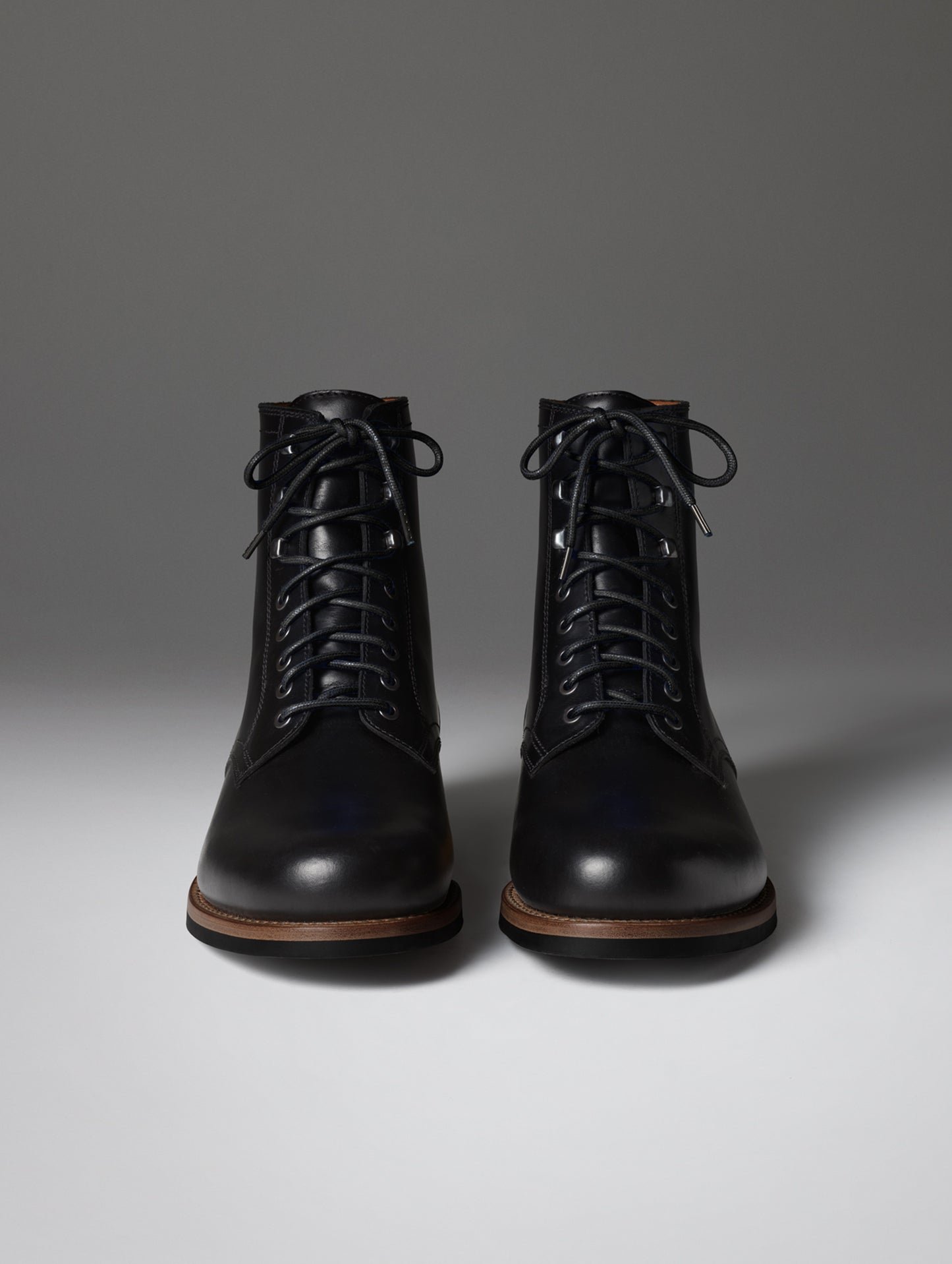 Front view of the Avenue Boot in Onyx Black from AETHER Apparel.