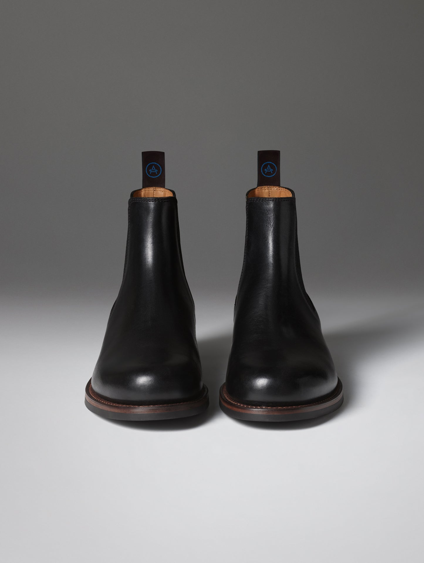 Front view of the City Chelsea Boot in Onyx Black from AETHER Apparel.
